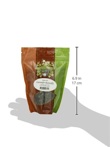 Lavender Butterfly Tea Pouches - 4oz | Loose Leaf Green Tea Blend with French Lavender | Relaxing Floral Herbal with Soothing Natural Green Tea Mix | Calming Loose Leaf