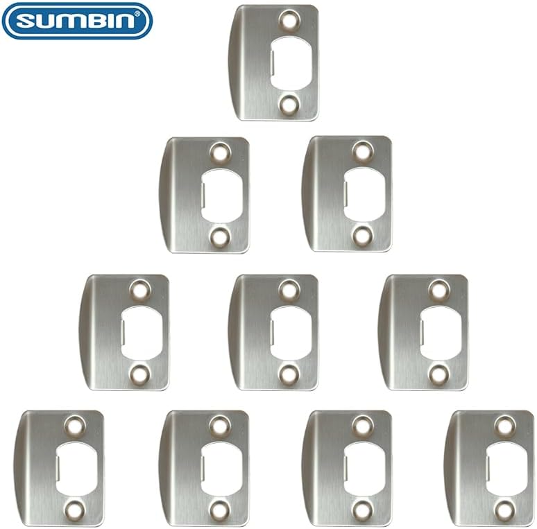 10 Pack Door Latch Strike Plate Door Lock Strike Plate Repair Kits Reinforcement for Door Frame Repair Stainless Steel Finish