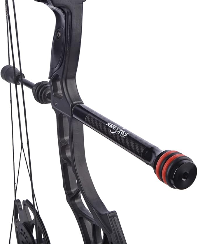 AMEYXGS 6/8/10/12 Inch Archery Bow Stabilizer Carbon Fiber Balance Bar Rod Side Rod Stabilizer Dampen Weight for Compound Bow Recurve Bow Accessory