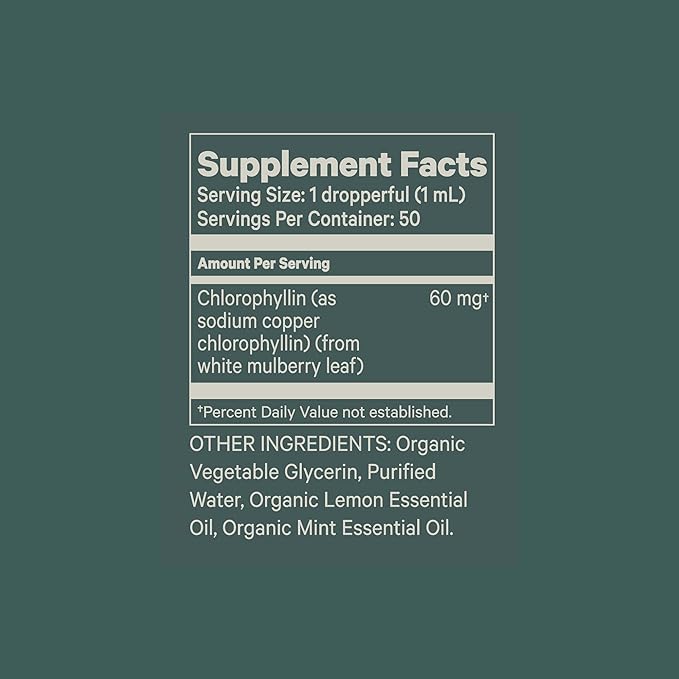 Juna Chlorophyll Liquid Drops, 3X Potency Concentration - Detox, Debloat, Cleanse, Internal Deodorant, Energy & Cellular Support Supplement - Fresh Minty Lemon Taste