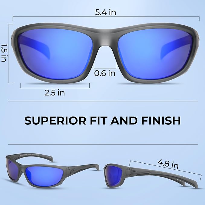 KastKing Hiwassee Polarized Sport Sunglasses for Men and Women, Wrap Sunglasses for Fishing Cycling and Running,UV Protection