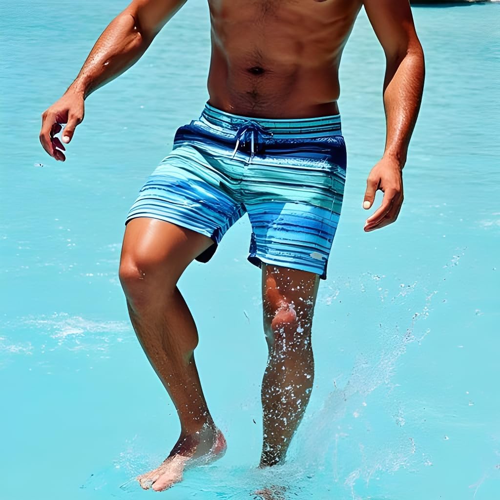 INGEAR Men's Athletic Stretch Workout Shorts Gym Quick Dry Running Trunks Boxer Lining