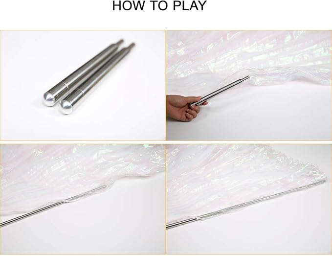 Light Weight Super Endurance Belly Dance Wings Telescopic Stick, Stainless Steel Telescopic Rod Cat Noir Stick