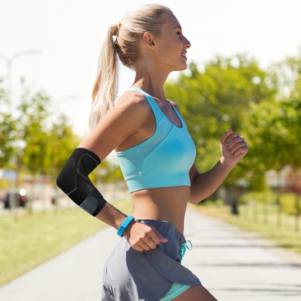 Arm Supports Sleeve,Elbow Compression Sleeve(1 Pair),Tennis Elbow Braces for Tendonitis and Tennis Elbow,Arm Supports golfer elbow support relief for women & men,elbow sleeve for weightlifting