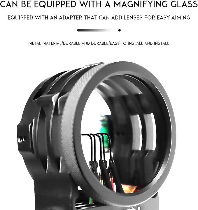 5-Pin Archery Bow Sight, Outdoor Archery Equipment, Tool-Less Micro-Click Adjustments Use with Left and Right-Hand Bows