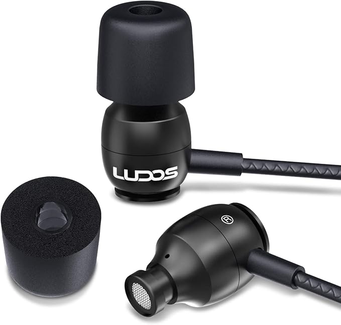 Ludos Clamor Wired Earbuds in-Ear Headphones, 5 Years Warranty, Earphones with Microphone, Noise Isolating Ear Buds for School, Kids, Women, Small Ear