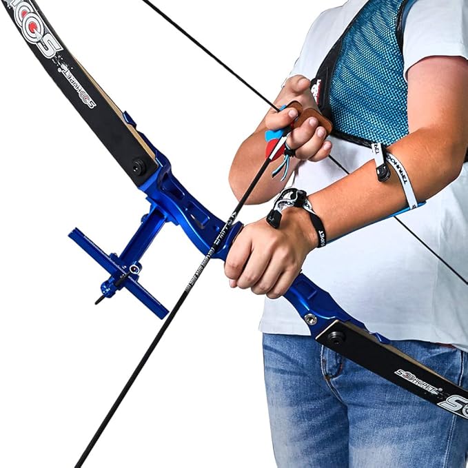 Archery Recurve Bow Sight, SOOHUPET Accessories T Shape Archery Shooting Target Sight Adjustable Bowsight with Optical Fiber Pin Sight for Target Practice