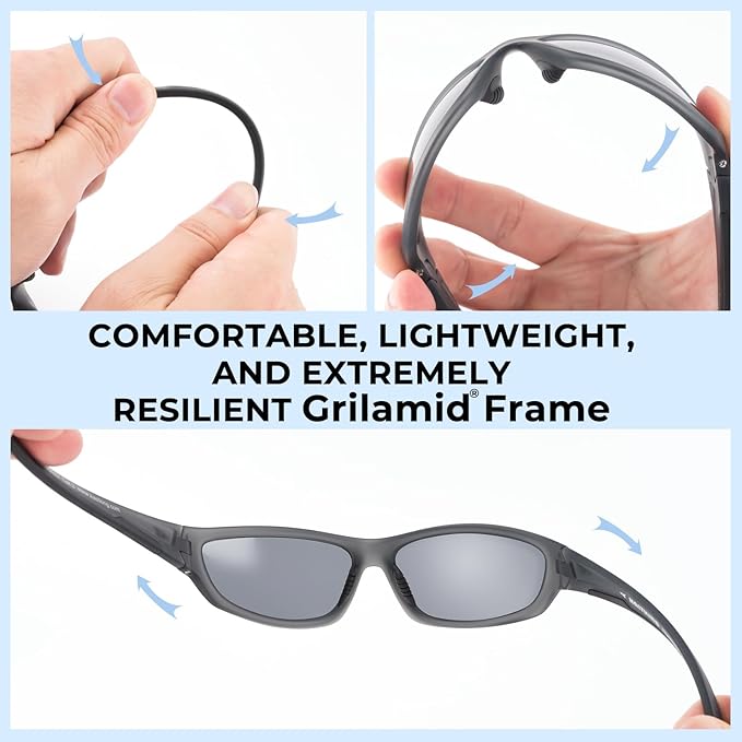 KastKing Hiwassee Polarized Sport Sunglasses for Men and Women, Wrap Sunglasses for Fishing Cycling and Running,UV Protection