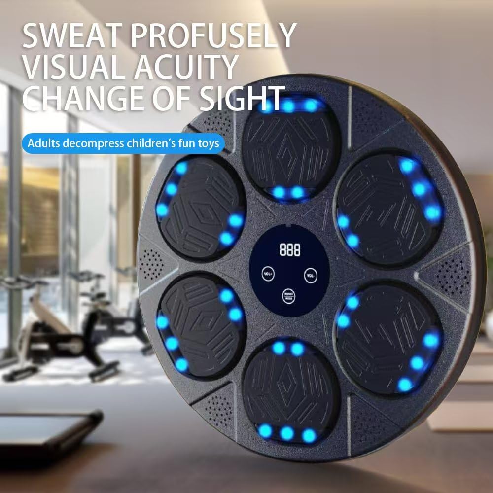 HOTSEVEN 2025 Music Boxing Machine with Boxing Gloves, Smart Bluetooth Boxing Machine with LED Electronic Wall Mounted, Music Boxing Target Workout Punching Equipment for Home(Upgrade)