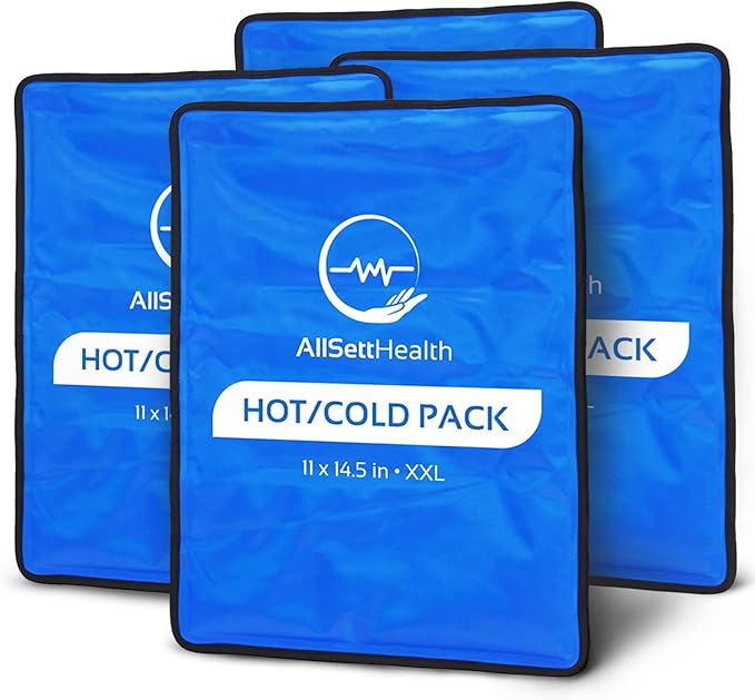 4 Pack XXL Reusable Hot and Cold Gel Ice Packs for Injuries | Cold Compress, Ice Pack, Gel Ice Packs, Cold Pack, ice Pack, Cold Packs for Injuries | 11x14.5 in