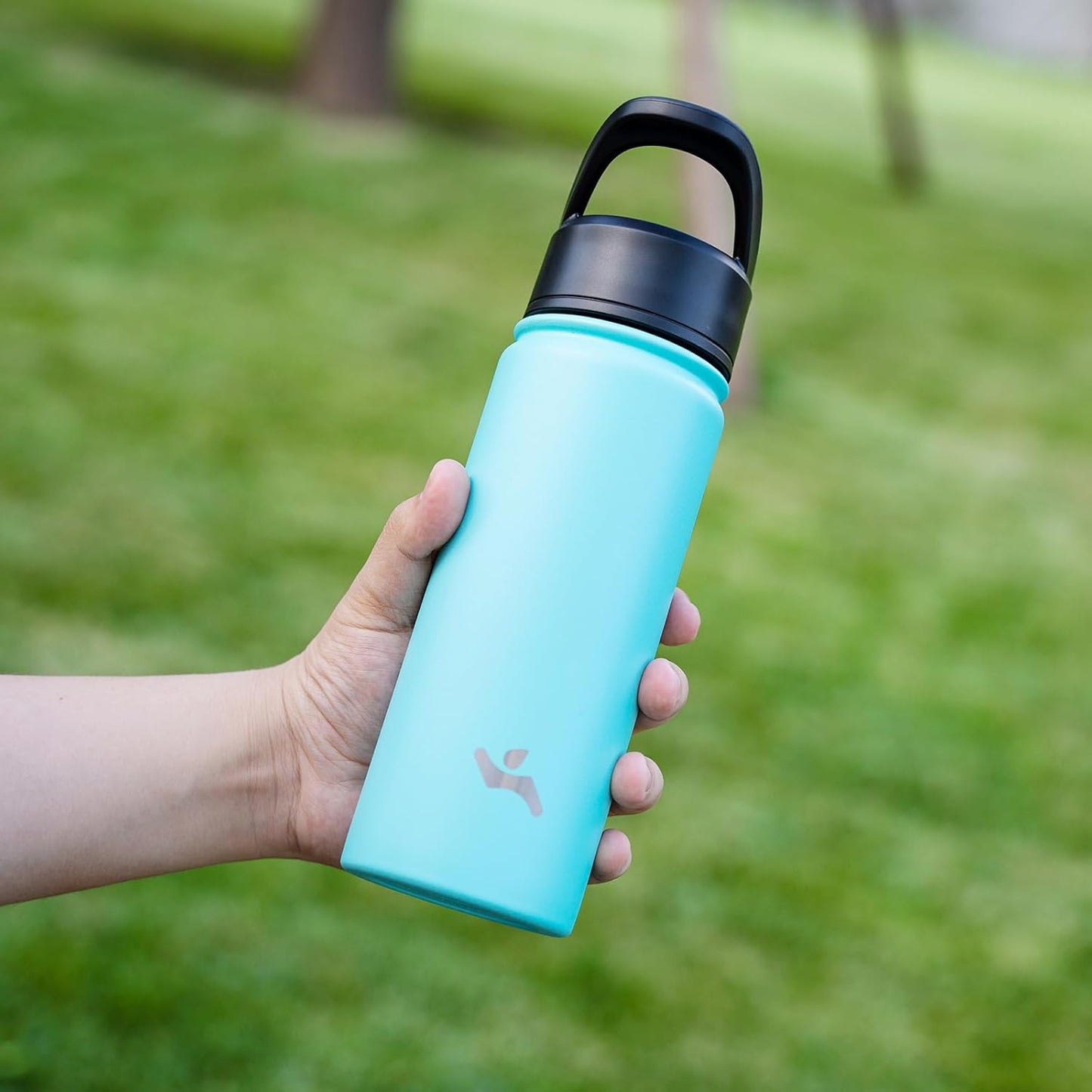 32 oz Insulated Water Bottle Stainless Steel Sport Bottles with 3 Lids,Turquoise