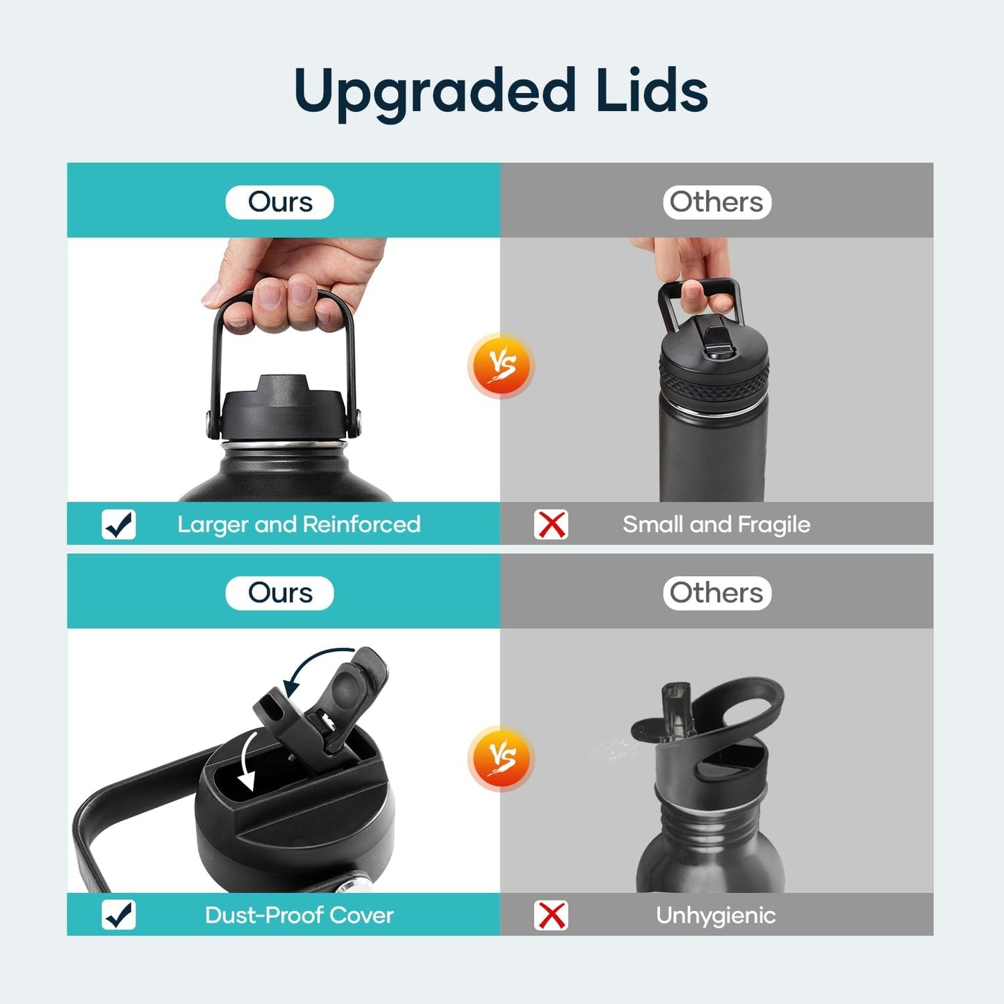 Insulated Water Bottle with Straw Lid, Modern Double Vacuum Stainless Steel Water Flask, Simple Half Gallon Water Jug, Metal Thermo Canteen Mug,87oz Sports Bottle