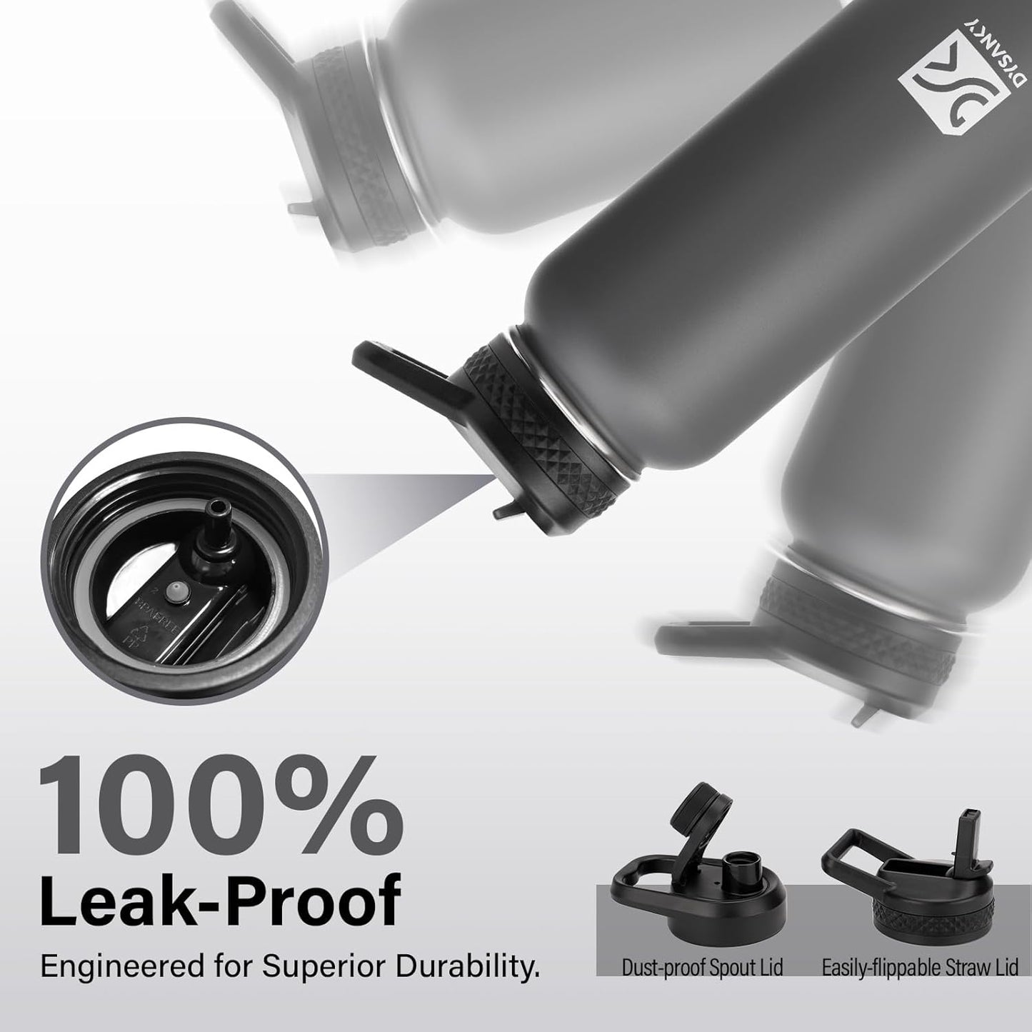 Insulated Water Bottle | Thickened Stainless Steel Vacuum Metal | Portable Sports Water Jug for Gym and Hiking with Straw, Carrier Bag, Handle Strap | BPA-Free 32 oz