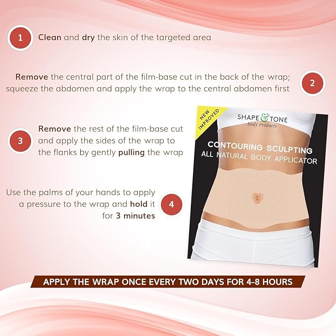 All Natural Moisturizing Body Applicator Wrap – Easy to Use Body Wrap -Anti Cellulite Solution- Firming Toning Tummy Wrap (12 Count (Pack of 1))