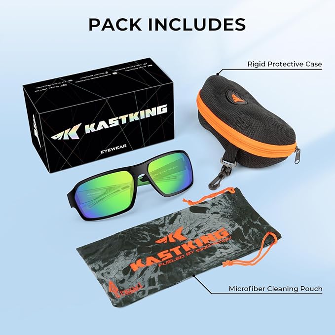 KastKing Chippewa Polarized Fishing Sunglasses, UV400 Protection Full Wrap Frame Sports Cycling Sunglasses, 1.0mm TAC Lenses