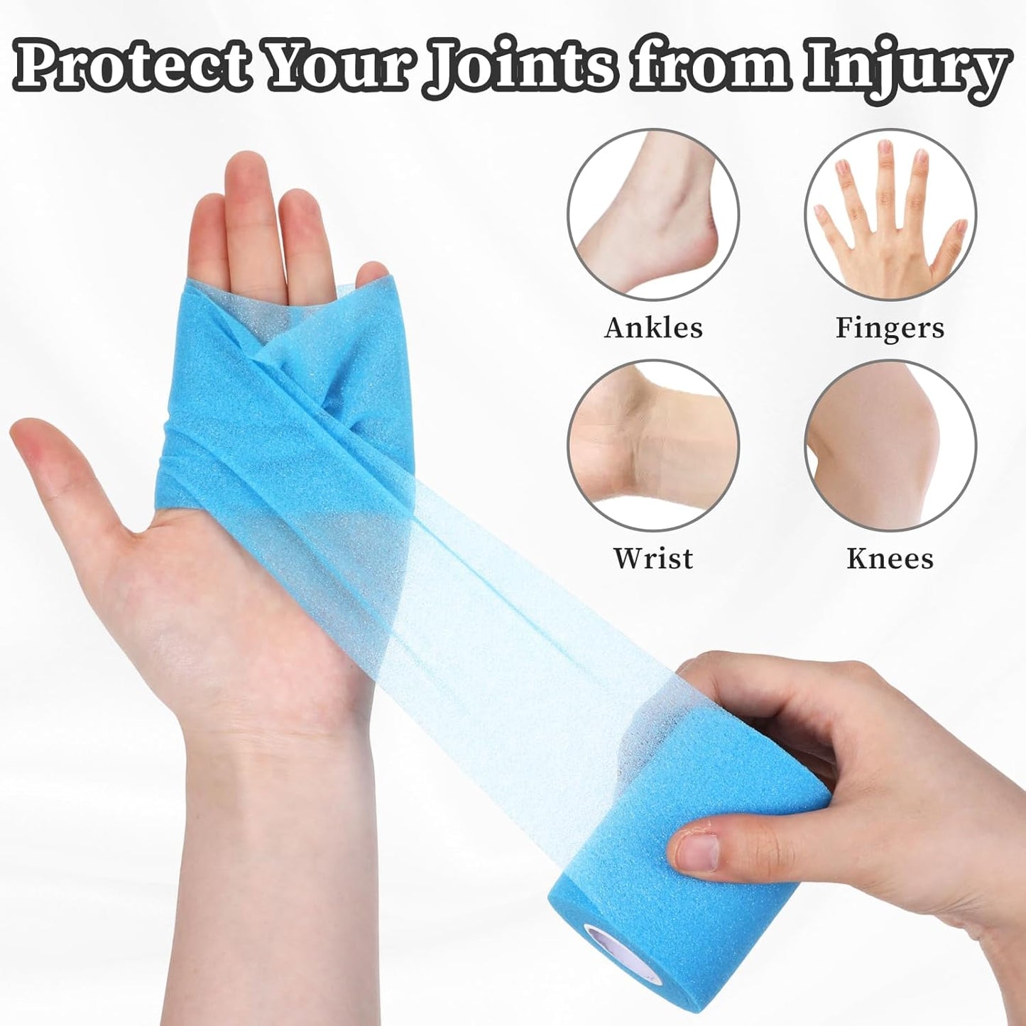 12pcs Colord Prewrap Athletic Tape, Prewrap Athletic Tape for Hair Soccer, Premium Quality Hand Wrap Bandage Athletic Prewrap Tearable, Sports Knee Foam Ankle Wrist Tape Soccer Baseball for Injury