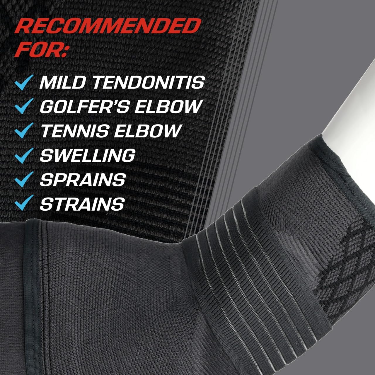 ACE™ Brand Flex Comfort Compression Elbow Sleeve 208706, S/M, 12 packs per case