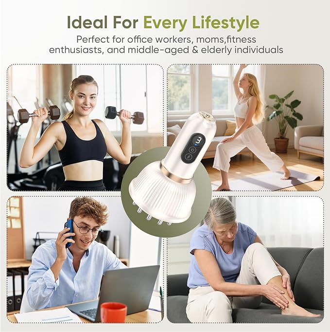 Lymphatic Drainage Massager & Anti Cellulite Massage Tool — Body Sculpting Machinefor Legs, Arms & Belly, Body,Helps Reduce Stretch Marks & Cellulite,with Microcurrent, Light Heat & Vibration