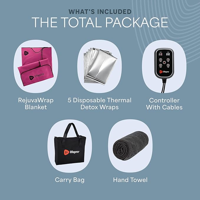 LifePro RejuvaWrap Infrared Sauna Blanket for Detox & Relaxation – Available in 5 Colors & 3 Models – Portable Far Infrared at Home Sauna for Muscle Relief, Circulation & Recovery – 9 Heat Levels