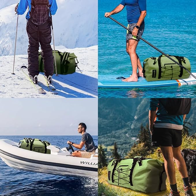 80L Dry Bag Large Waterproof Bag Roll-Top Heavy Duty Fishing Duffel Bag with Durable Straps & Handles for Kayaking Paddle boarding Boating Rafting Fishing