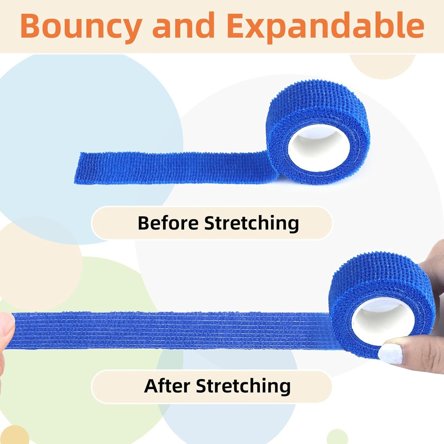 12 Pack 1 Inches Self Adhesive Bandage Wrap,Elastic Wrap,Athletic Tape,Finger Tape,Breathable Cohesive Bandage,for Sports,Wrist,Ankle,Knee,Finger(5 Yards,12 Colors)