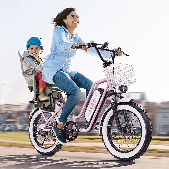 2 Seater Electric Bike, 48V 20AH(ššššš) Large Removable Battery, ššššš Peak Motor, 20"x 4.0" Fat Tire Ebike for Adults, 80+Miles Max,30+MPH, City Couple E Bike for All Terrain