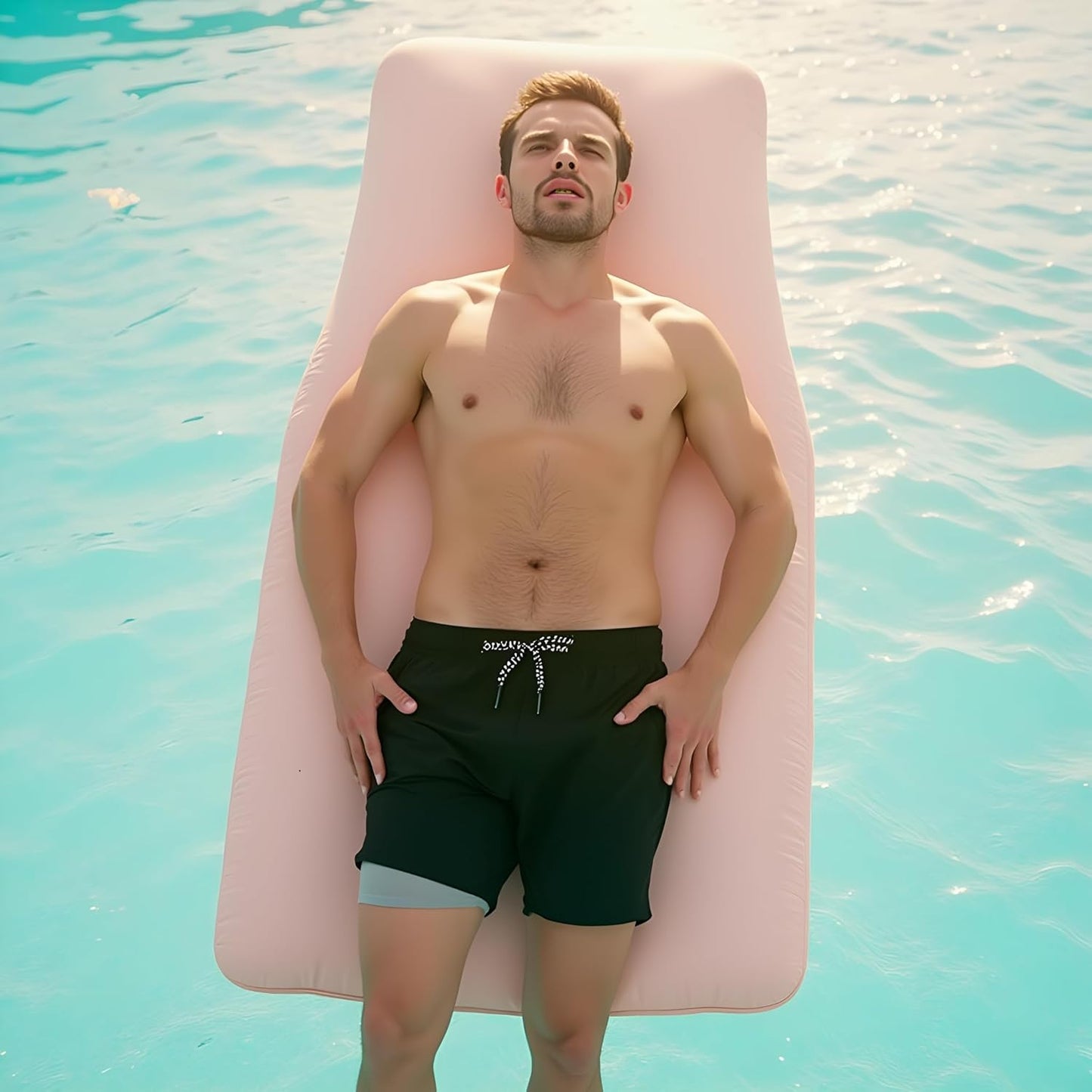 INGEAR Men's Athletic Stretch Workout Shorts Gym Quick Dry Running Trunks Boxer Lining