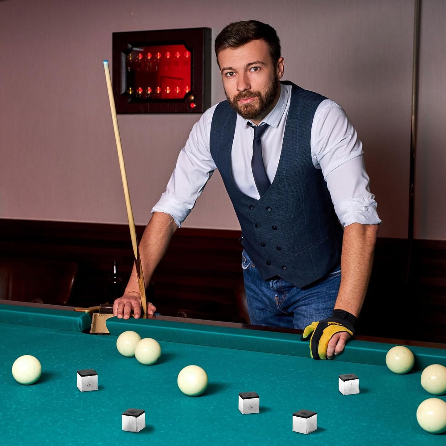 Junkin Pool Chalk Cubes Billiard Cue Pool Stick Chalk Table Accessories for Clubs Bars Home