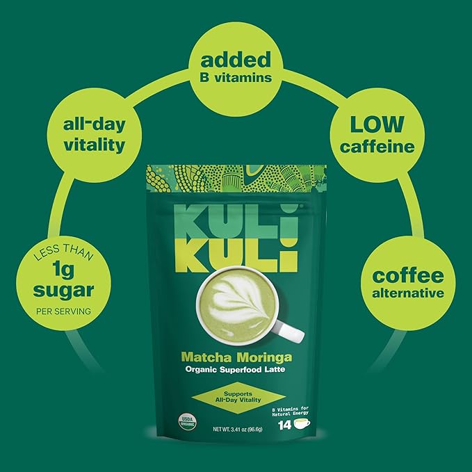 KULI KULI Organic Matcha Moringa Superfood Latte, 3.41 OZ