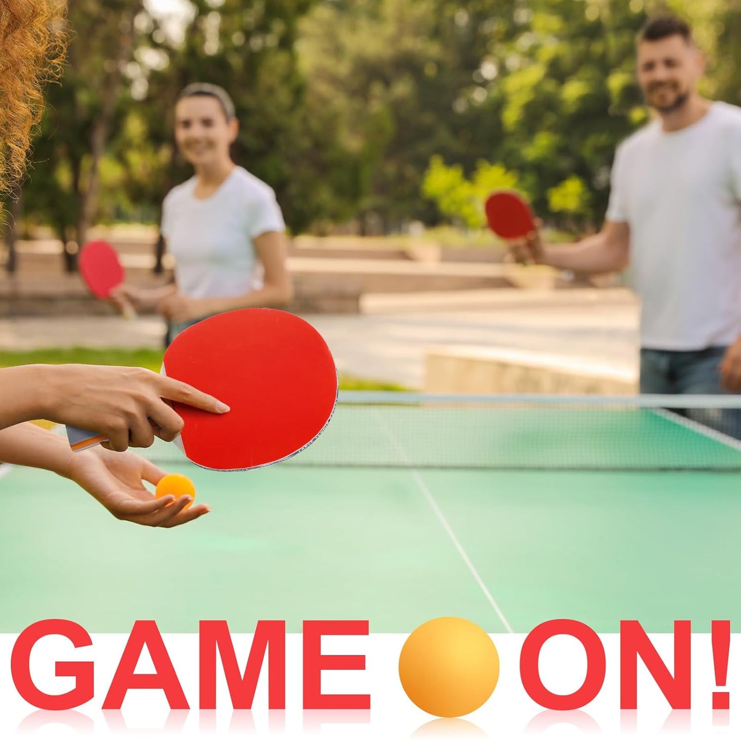 Liliful Table Tennis Rackets Set with Table Tennis Balls and Storage Bags for Indoor Outdoor Games