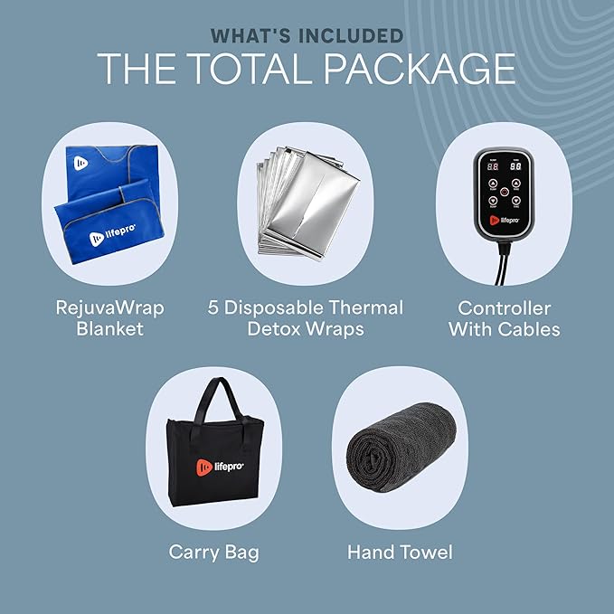 LifePro RejuvaWrap Infrared Sauna Blanket for Detox & Relaxation – Available in 5 Colors & 3 Models – Portable Far Infrared at Home Sauna for Muscle Relief, Circulation & Recovery – 9 Heat Levels