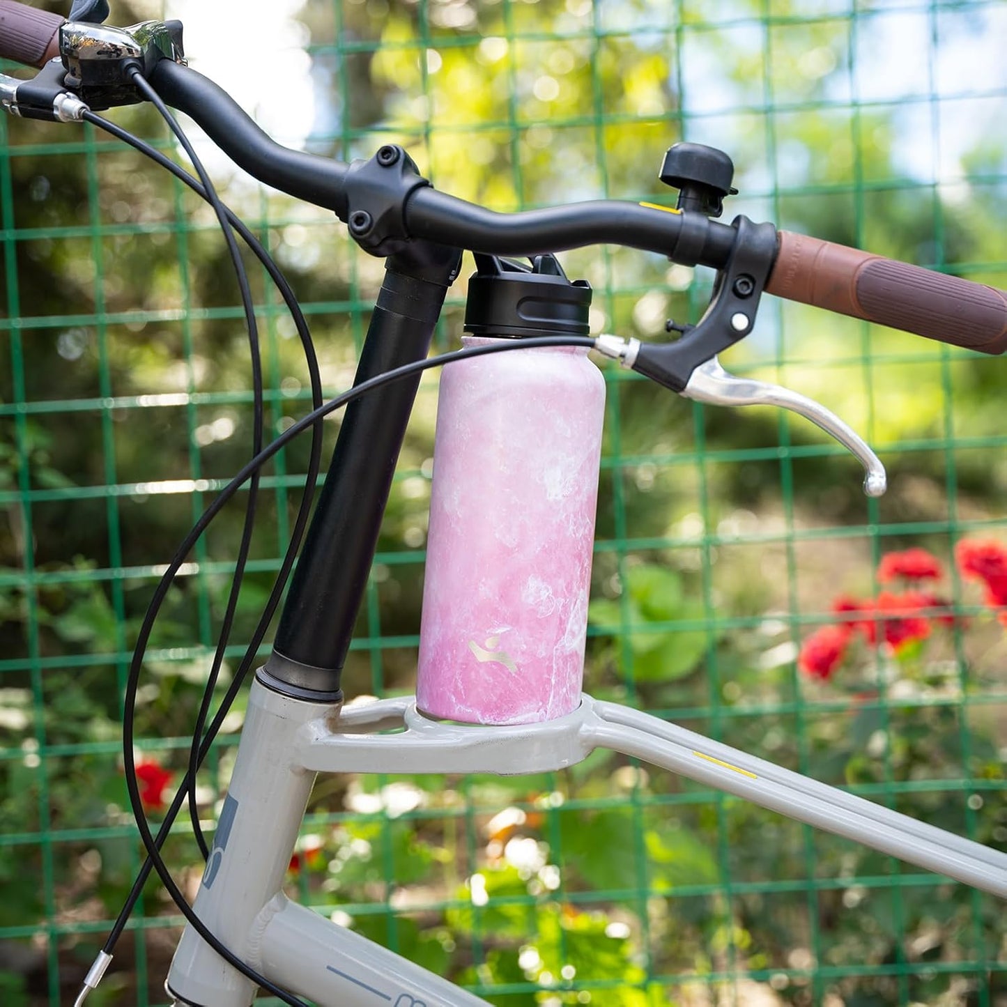 40oz Insulated Water Bottle Stainless Steel Sport Bottles with 3 Lids,Marble Blossom