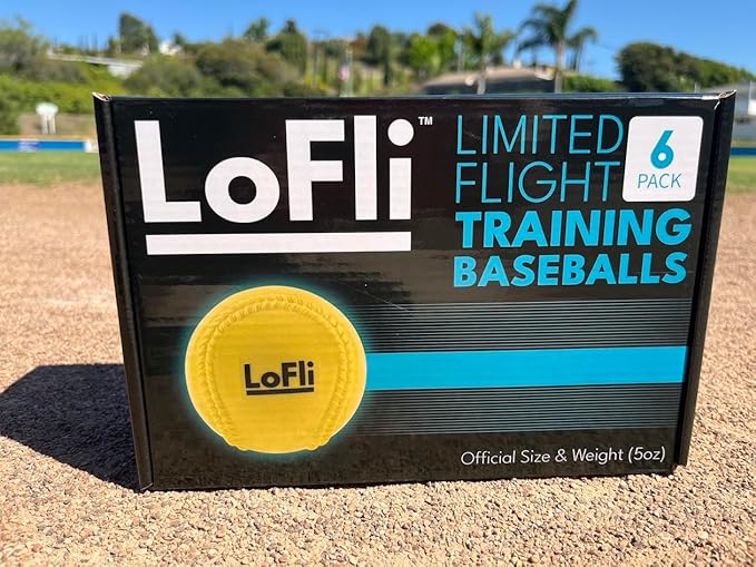 LoFli Limited-Flight Training Baseballs - Regulation Size & Weight, Soft, Safe & Durable - Indoor & Outdoor Practice for Kids & Adults – 6 Pack – Yellow