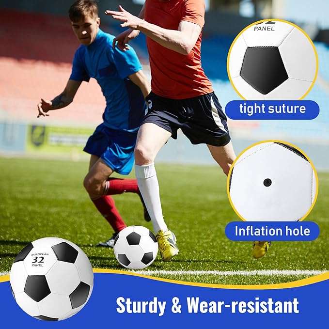 Jenaai Sport Balls Set Official Size Basketball Football Volleyball Soccer Ball with Equipment Bags and Pumps Kit for Kid Youth Adult Indoor Outdoor Operation Christmas