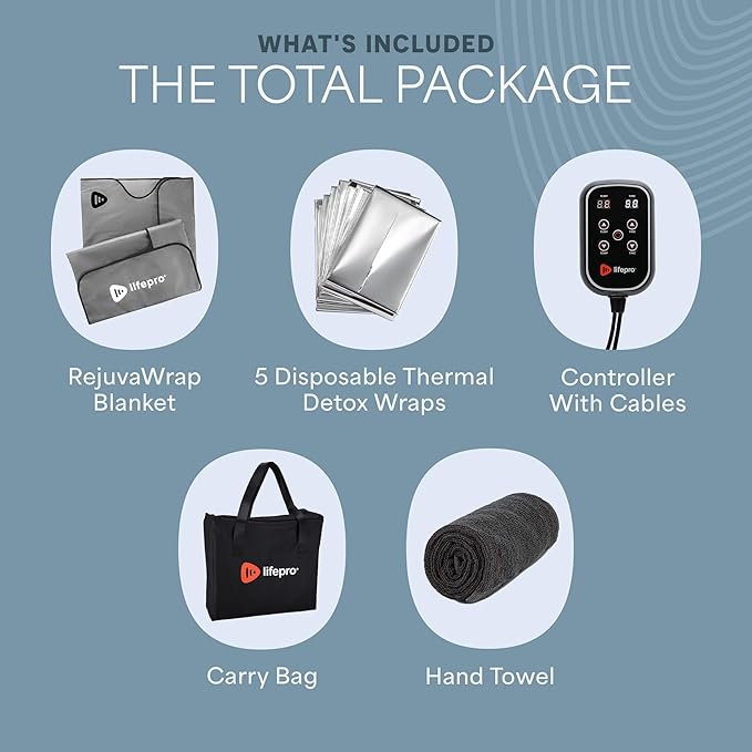 LifePro RejuvaWrap Infrared Sauna Blanket for Detox & Relaxation – Available in 5 Colors & 3 Models – Portable Far Infrared at Home Sauna for Muscle Relief, Circulation & Recovery – 9 Heat Levels