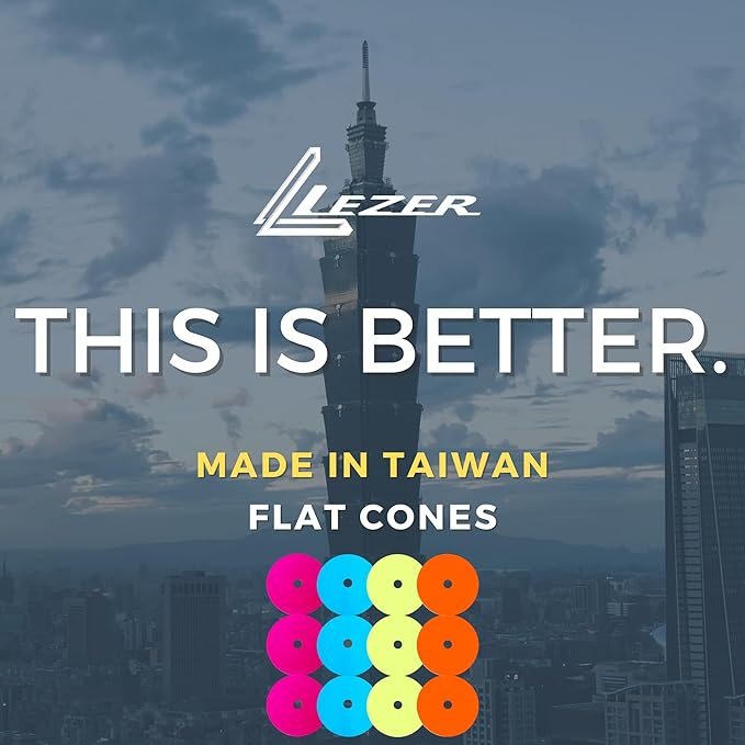 LEZER 6 Inch 8 Inch Flat Cones, Spot Markers, Soccer Cones, Field Court Markers, Sit Spots, Flat Discs, Soccer Training Equipment, Agility Practice, Football, Made in Taiwan