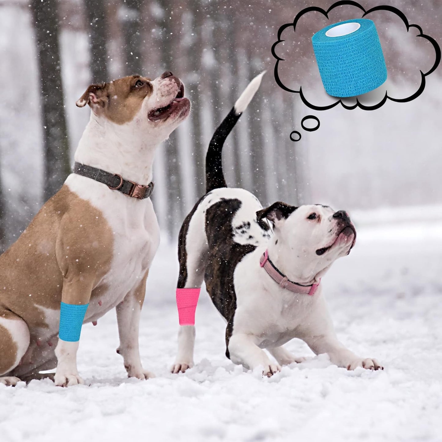 8 Pack 2 in x 5 Yards Cohesive Wrap Self Adhesive Bandage Wrap Elastic Self Adherent Wrap Self Stick Vet Tape for Athletic, Wrist, Ankle, Knees, Pets (Blue)