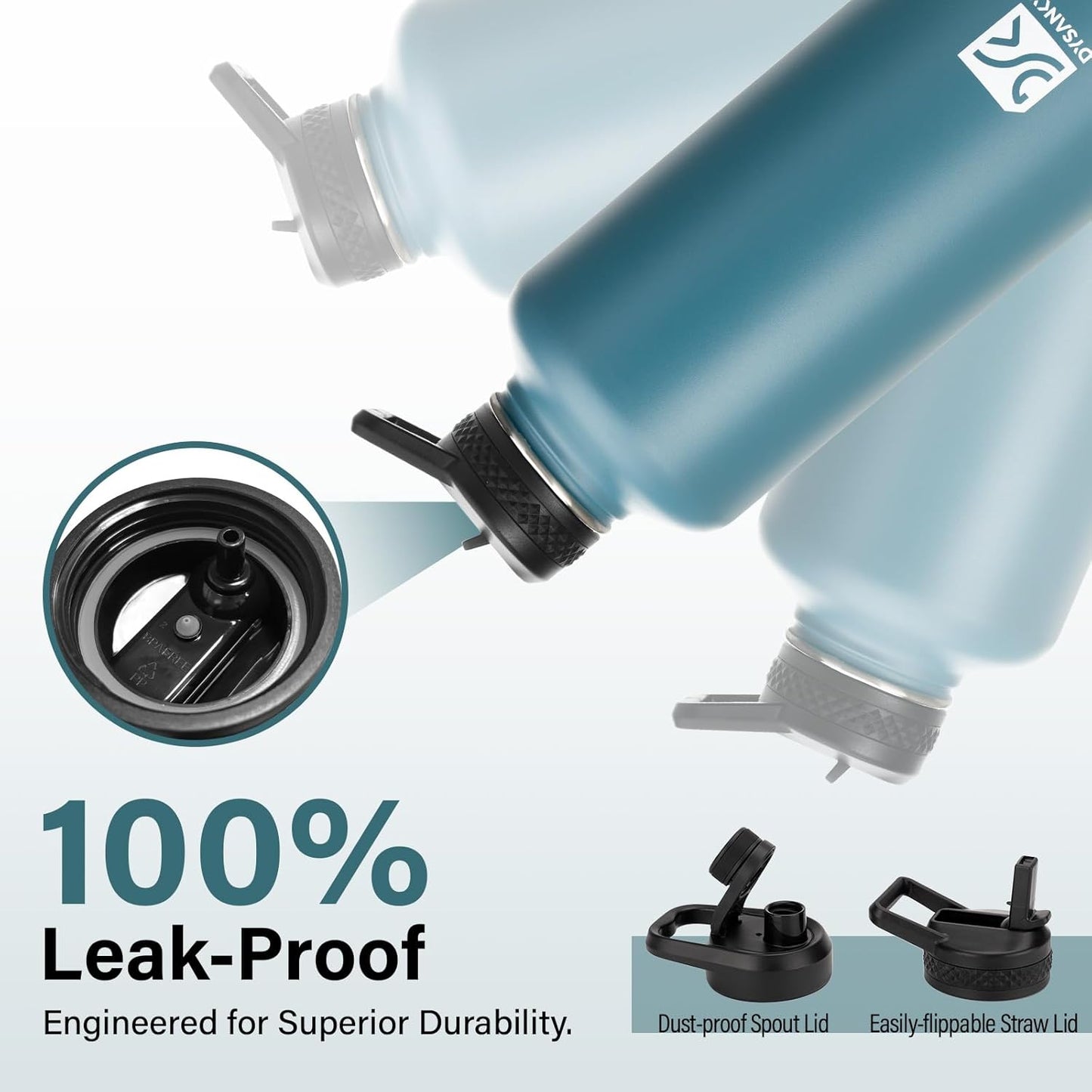 Insulated Water Bottle | Thickened Stainless Steel for Gym and Hiking with Straw, Carrier Bag, Handle Strap | BPA-Free 87 oz