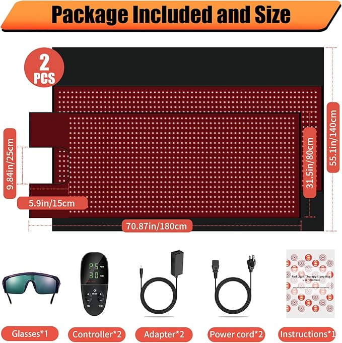 iTHERAU Large Red Light Therapy Blanket 2460 LEDs Infrared Red Light Sleep Bag for Full Body, Resolve Inflammation, Relieve Joint or Back Pain, Red Light Wrap 660 & 850nm Wavelengths, 71in X 32in