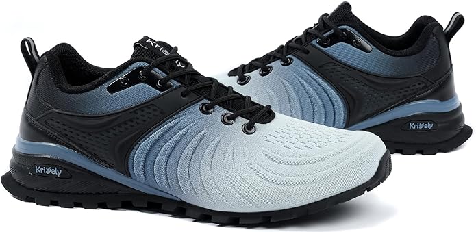 Kricely Men's Walking Shoes Breathable Lightweight Fashion Sneakers Non Slip Sport Gym Jogging Trail Running Shoes