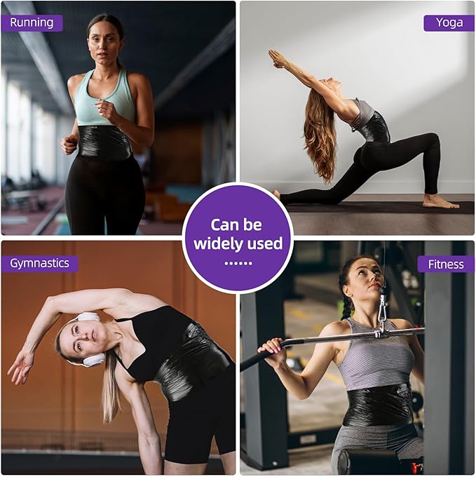 60 Meters Black Osmotic Plastic Body Wrap, Workout & Sweat Enhancer Stomach Film Body Applicator Power Wrap (4 Rolls)