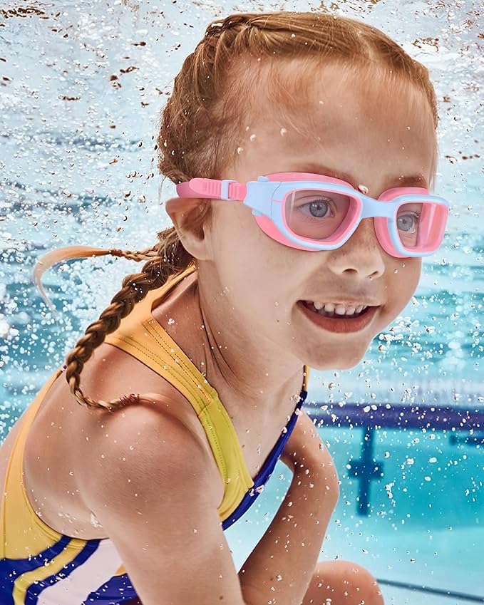 Kids Swim Goggles,Swimming Goggles for Kids 6-14, Anti-Fog UV Protection Pool Glasses for Boys Girls