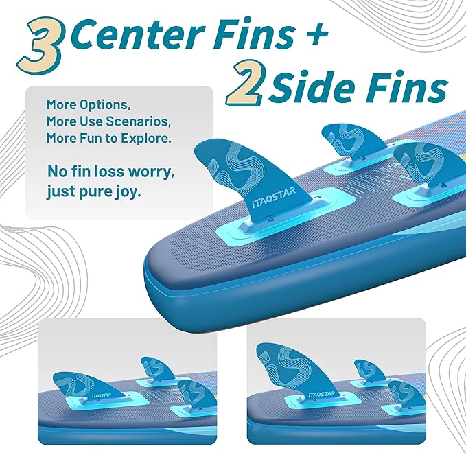 Joy 8'×29"/11'×35" Inflatable Paddle Board for Kids, One-Stop Premium SUP Accessories, Stand Up Paddle Board for More Balance, Tailored Fins for More Fun