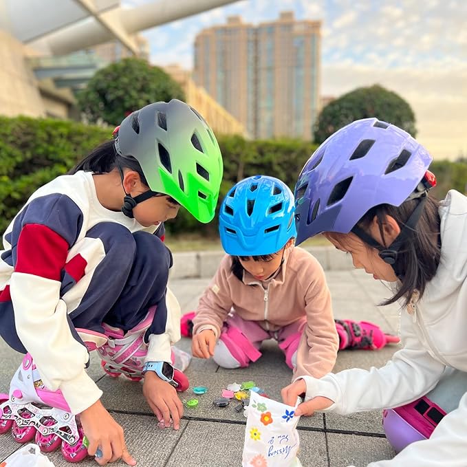 Kids Bike Helmet,Bavilk Kids Boys Girls Bike Helmets with LED Light Detachable Visor Children Youth Teen Multi-Sport for Skating Cycling Scooter Skateboard Adjustable & Lightweight 19.7"-22.4"