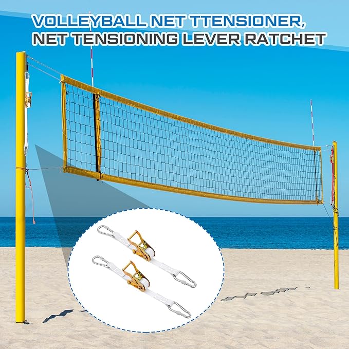 2 Pcs Volleyball Net Ratchet Strap Heavy Duty Net Tensioning Lever Ratchet Volleyball Poles Rope Tightener