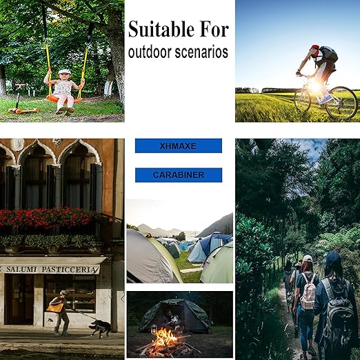 20PCS M6 Black Carabiner Clip,2.36Inch Bulk Carabiner Clips Small Snap Hook Quick Link,Spring Link Buckle for Fishing Camping Hammock Dog Leashes-270LBS Holding Capacity