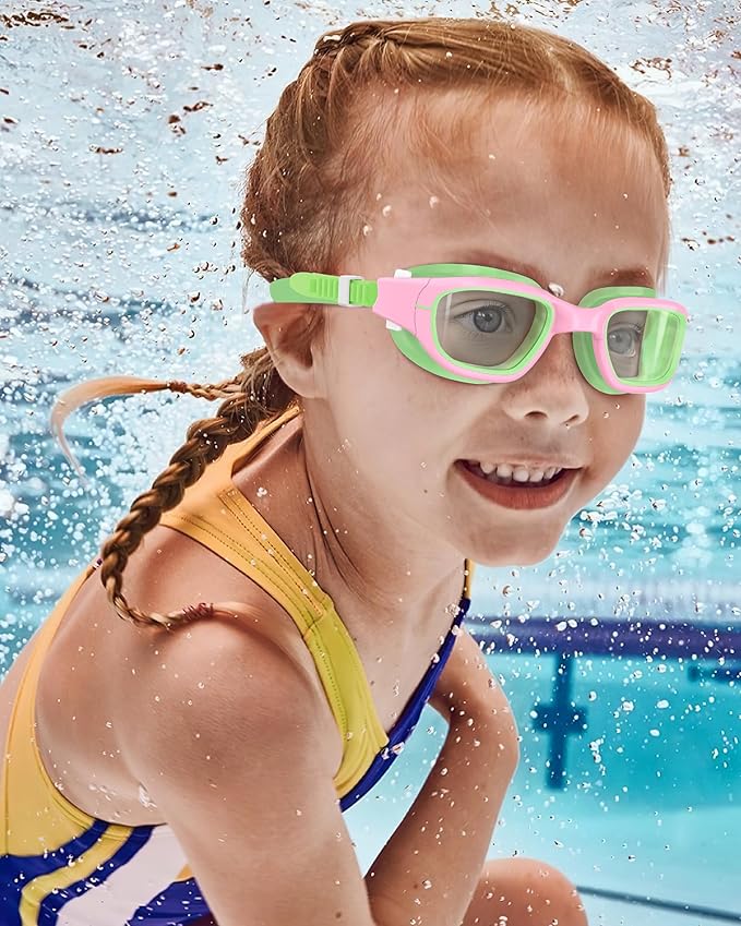 Kids Swim Goggles,Swimming Goggles for Kids 6-14, Anti-Fog UV Protection Pool Glasses for Boys Girls