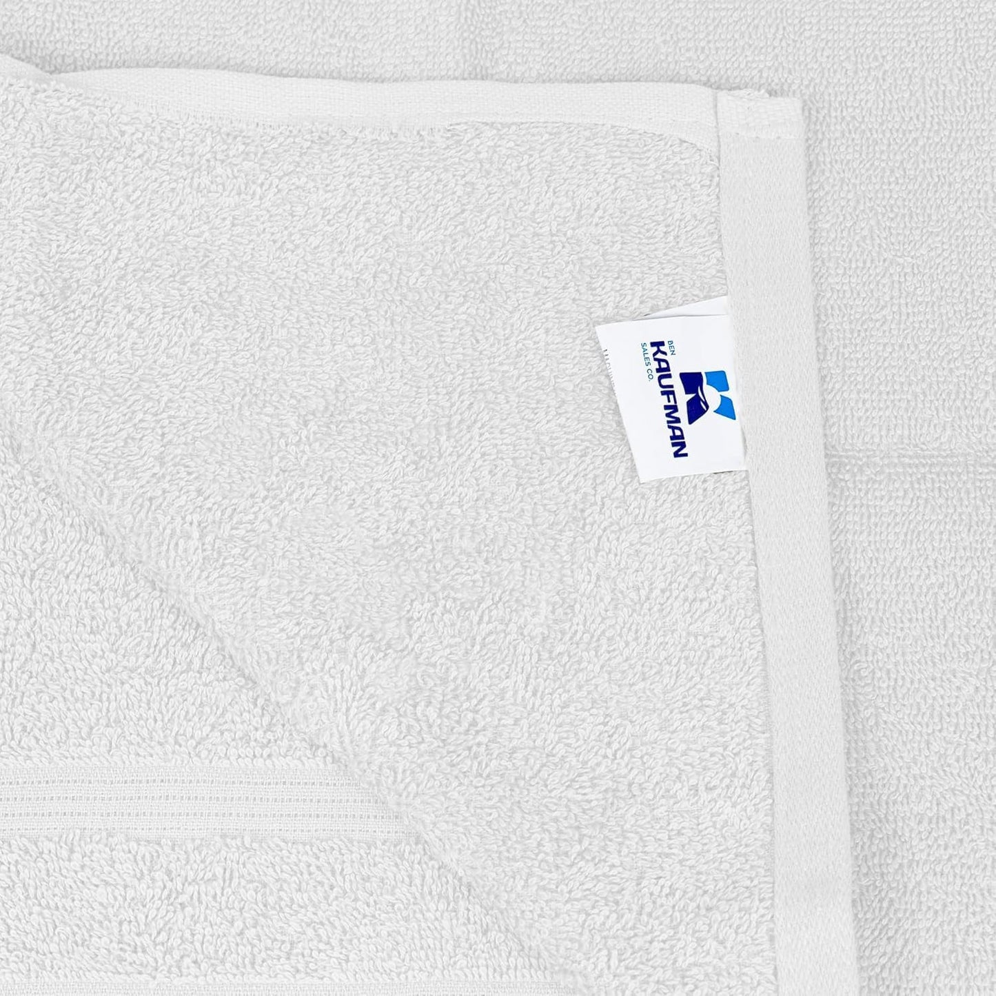 Kaufman - Premium Hand Towels Set for Bathroom, Spa, Gym, and Face Towel 100% Cotton Ring Spun, Ultra Soft Feel and Highly Absorbent Towels (12, White)