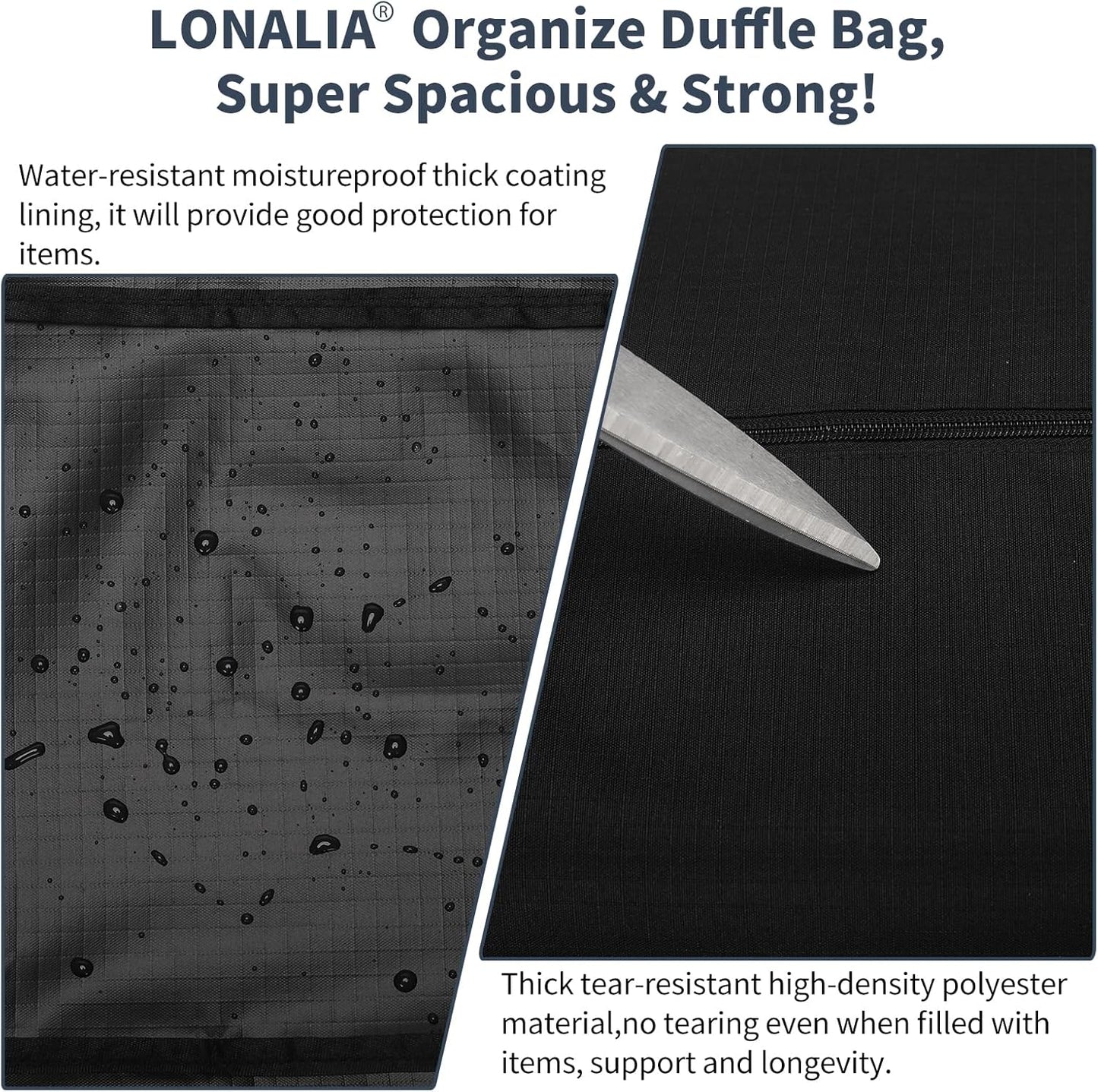 36 Inch Large Duffle Bag for Travel - 100L Extra Large Heavy Duty Duffel Bag with 2 Sides Handles, Sport Equipment Storage Bag for Camping-Black