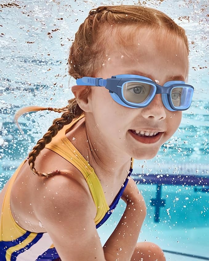 Kids Swim Goggles,Swimming Goggles for Kids 6-14, Anti-Fog UV Protection Pool Glasses for Boys Girls